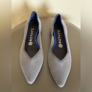 Rothys The Point Cloud Womens Grey Birdseye Flat Shoes Size 8